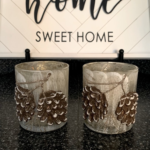 Kirklands Other - NWT Set of 2 Beautiful Hand Painted Glass Votive Candle Holders